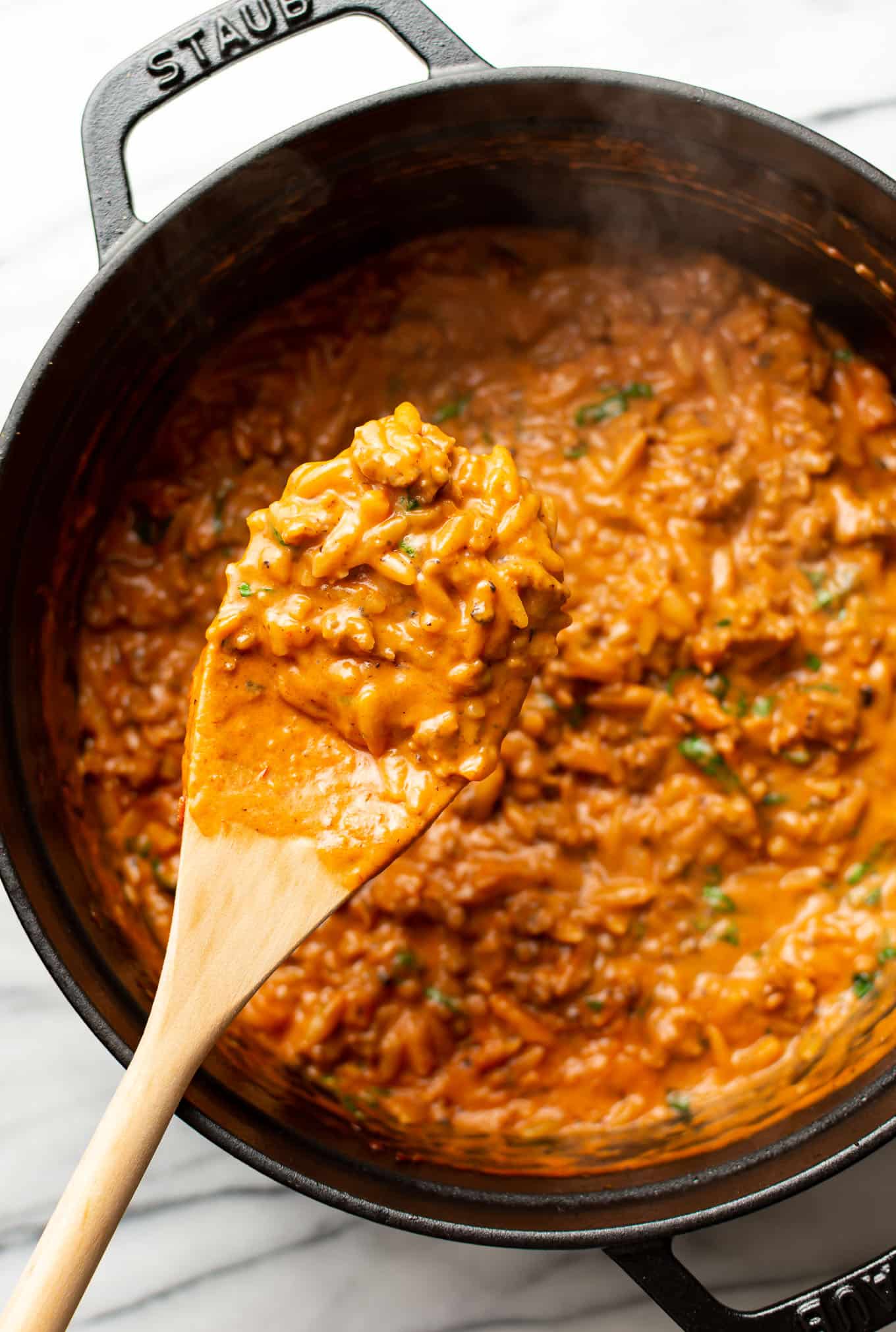 Spicy Italian Sausage Orzo