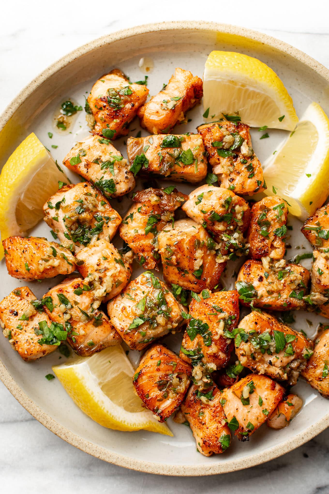Garlic Butter Salmon Bites