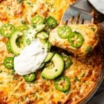 serving chicken enchilada skillet